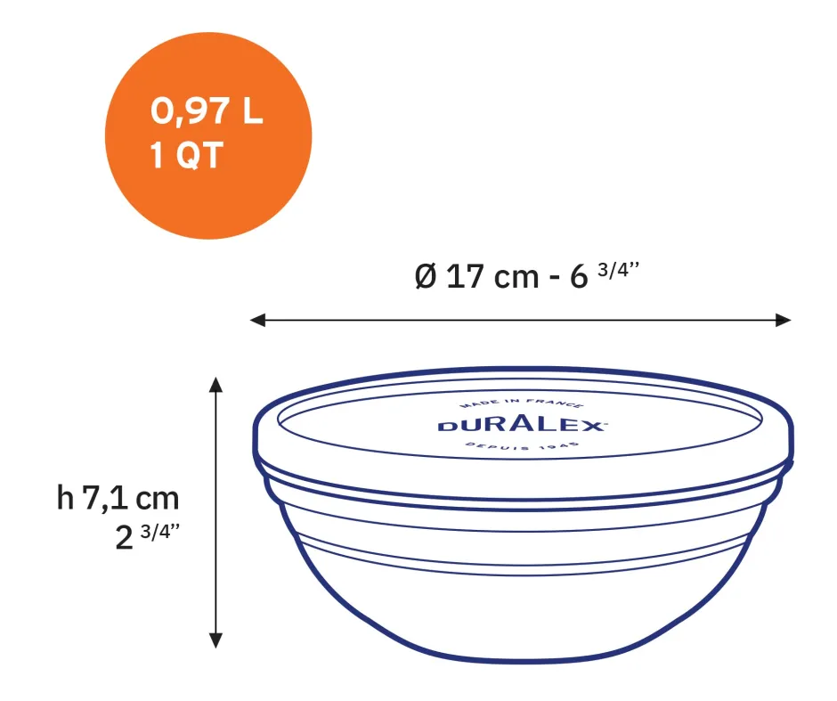 Duralex Professionnels De La Restauration|Boîtes Rondes>Freshbox - Boite de conservation ronde couvercle blanc 97cl