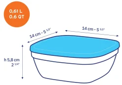 Duralex Professionnels De La Restauration|Boîtes Carrées>Freshbox - Boite de conservation carrée couvercle blanc 61cl
