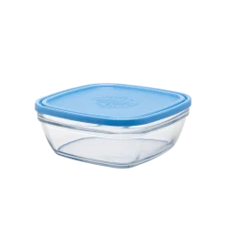Duralex Boîtes Carrées>Freshbox - Boite de conservation carrée couvercle bleu 2L