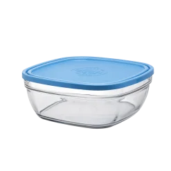 Duralex Boîtes Carrées>Freshbox - Boite de conservation carrée couvercle bleu 3,1L