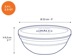 Duralex Boîtes Rondes>Freshbox - Boite de conservation ronde couvercle bleu 2,4L