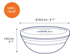 Duralex Professionnels De La Restauration|Boîtes Rondes>Freshbox - Boite de conservation ronde couvercle bleu 1,59L
