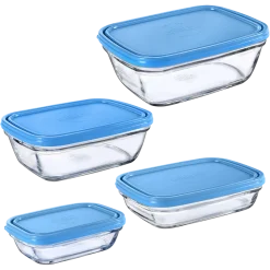 Duralex Professionnels De La Restauration|Kits>Freshbox - 4 boîtes de conservation rectangulaires multi-tailles