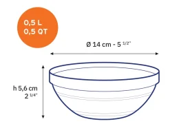 Duralex Professionnels De La Restauration|Saladiers>Le Gigogne - Saladier en verre transparent 50 cl - 14 cm
