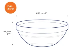 Duralex Professionnels De La Restauration|Saladiers>Le Gigogne - Saladier en verre transparent Empilable 3,45L - 26cm
