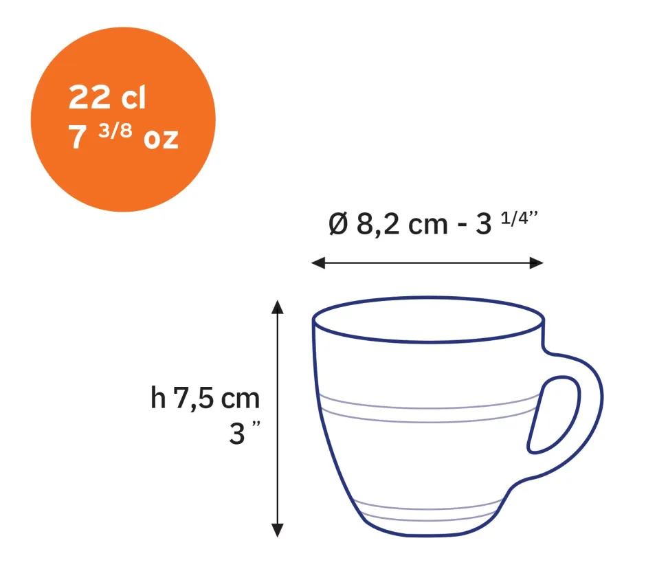 Duralex Professionnels De La Restauration|Tasses>Le Gigogne - Tasse en verre transparent 22 cl