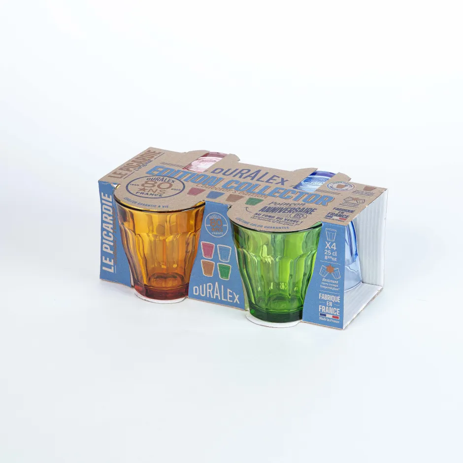 Duralex Verres À Eau>Le Picardie - Panaché 4 couleurs 25cl - 80 ans