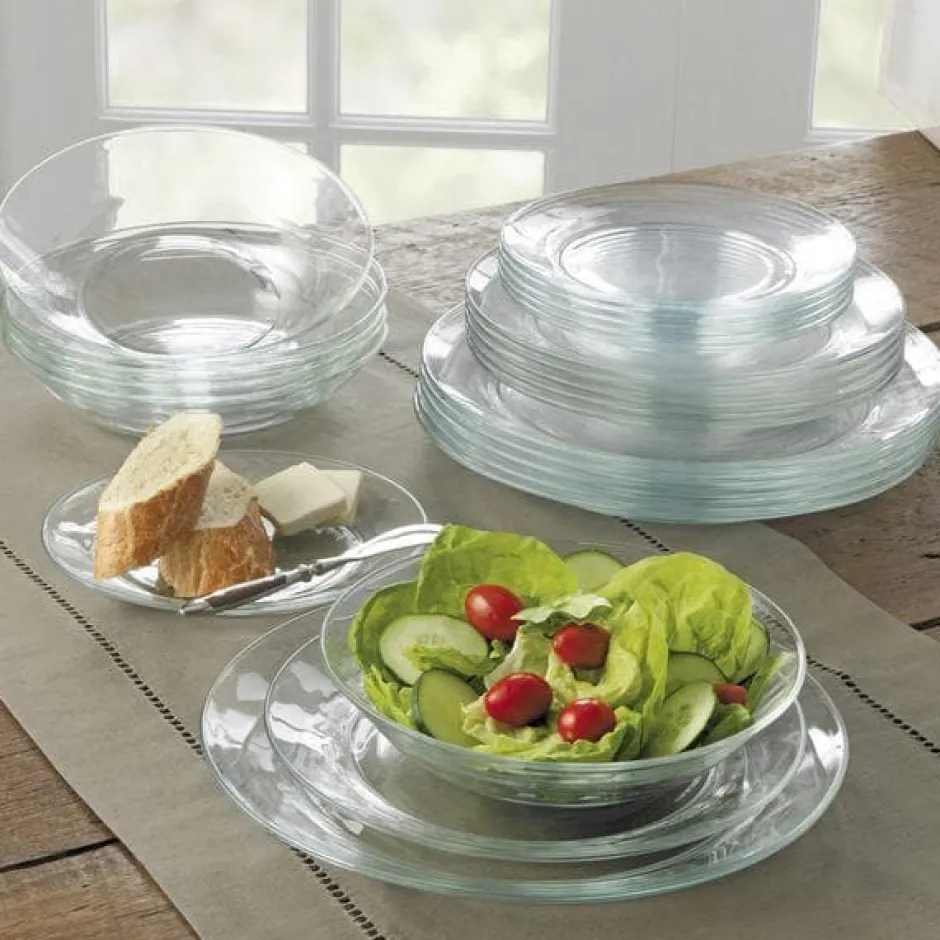 Duralex Professionnels De La Restauration|Assiettes>Lys - Assiettes creuses en verre transparent x6 - 23cm