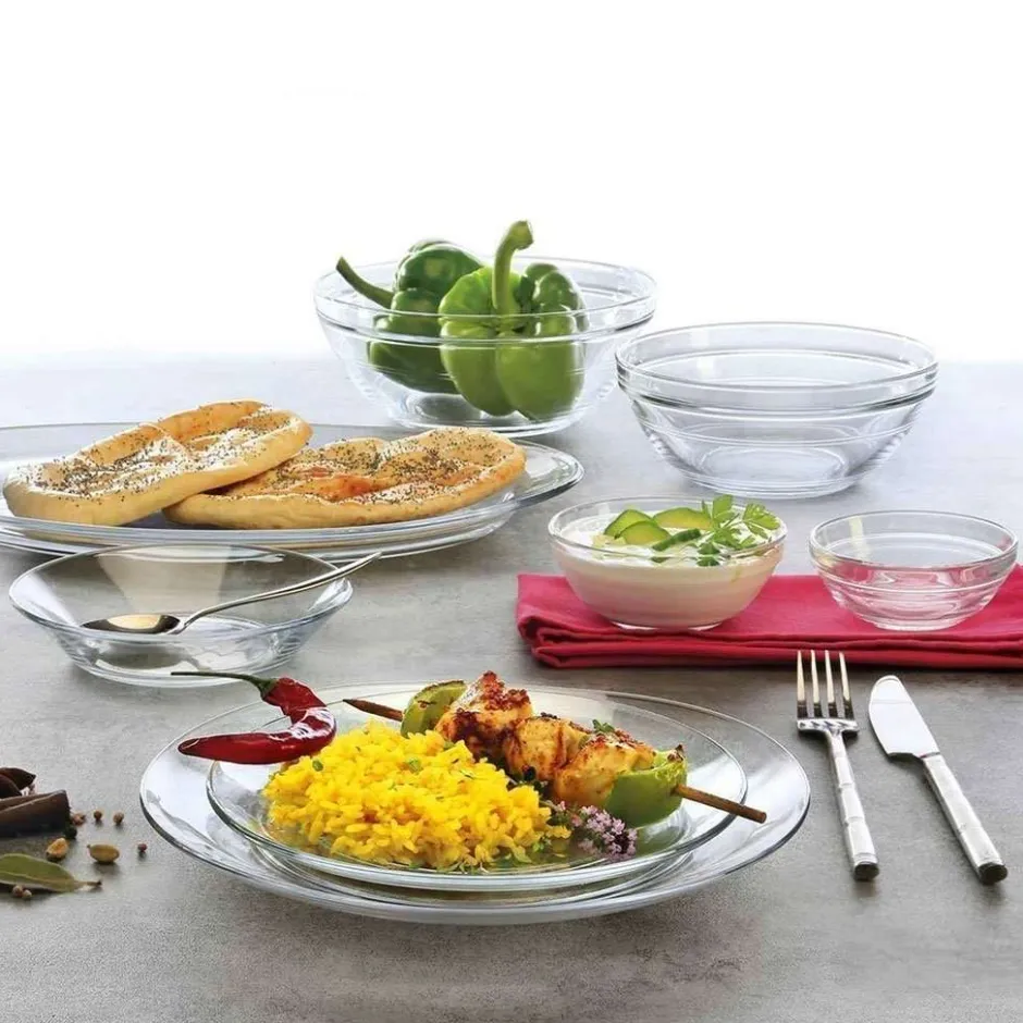 Duralex Professionnels De La Restauration|Assiettes>Lys - Assiettes creuses en verre transparent x6 - 23cm