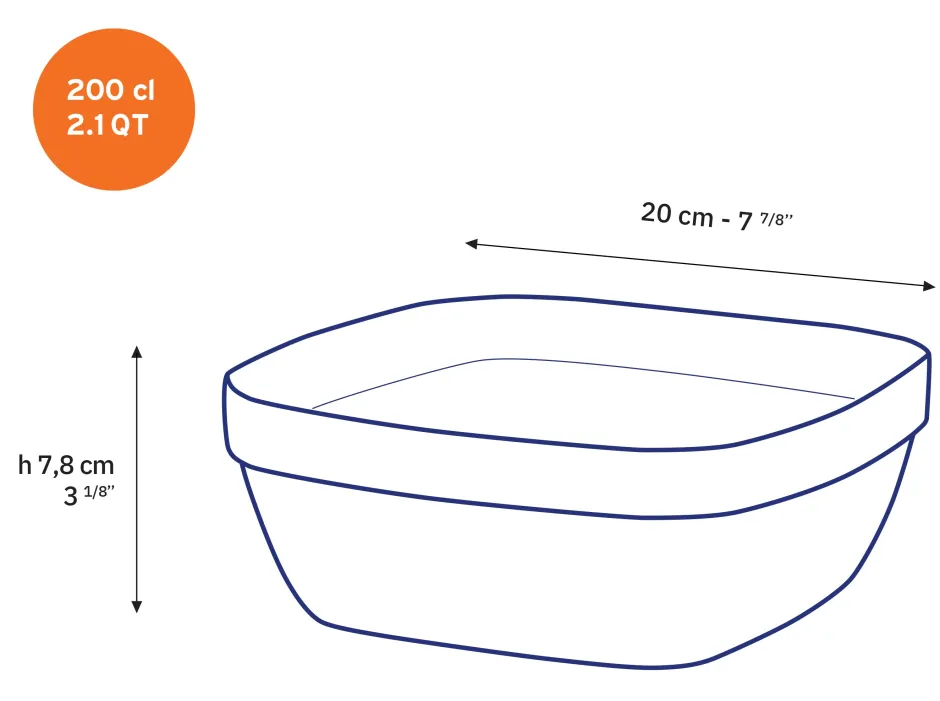Duralex Professionnels De La Restauration|Saladiers>Lys - Saladier carré transparent 2l