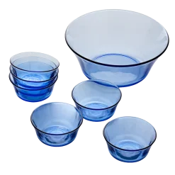 Duralex Kits|Saladiers>Lys - Saladier (2.2L) et petites coupelles de service (25cl) / Marine