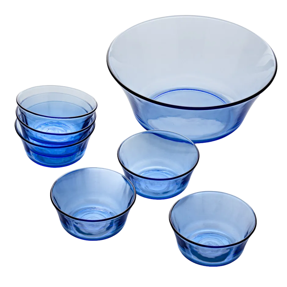 Duralex Kits|Saladiers>Lys - Saladier (2.2L) et petites coupelles de service (25cl) / Marine