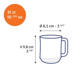Duralex Professionnels De La Restauration|Mugs>Lys - Tasse en verre Sépia 31 cl