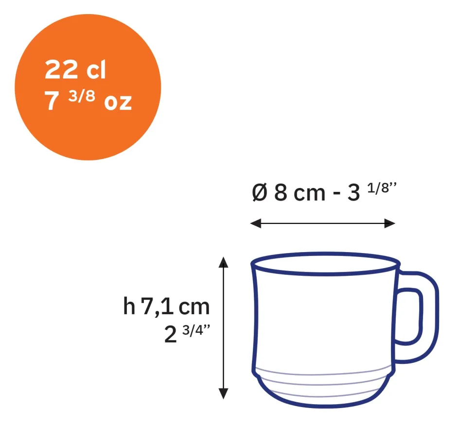 Duralex Professionnels De La Restauration|Tasses>Lys - Tasse en verre transparent Empilable 22 cl